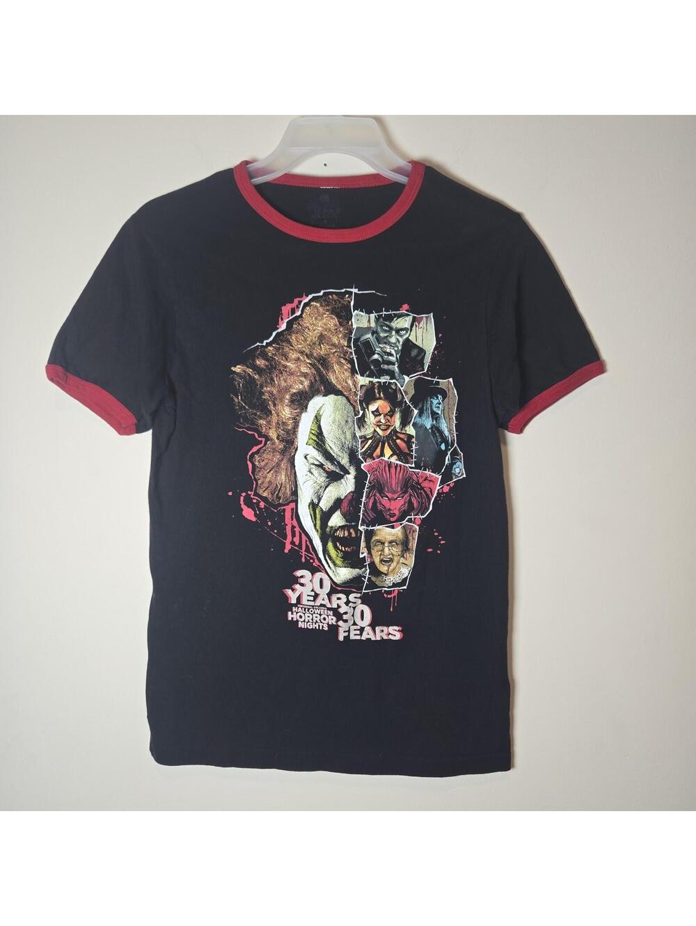 Halloween Horror Nights 30 Years 30 Fears Ringer Shirt Men's S Black Horror